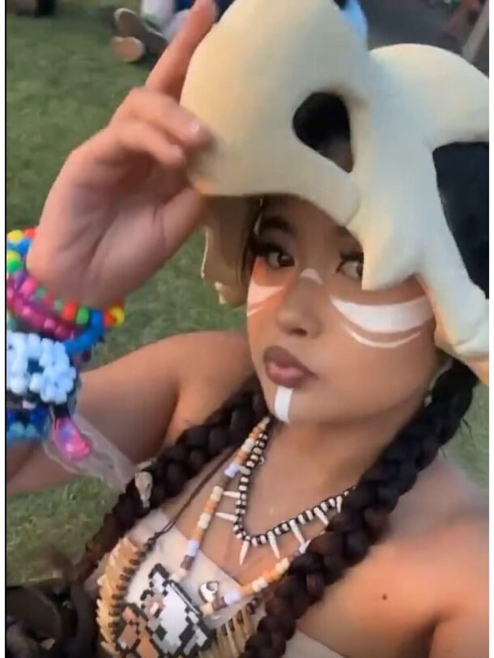 Tan Cubone Skull Helmet - Pokemon Halloween Costume - Wearable Cosplay Helm